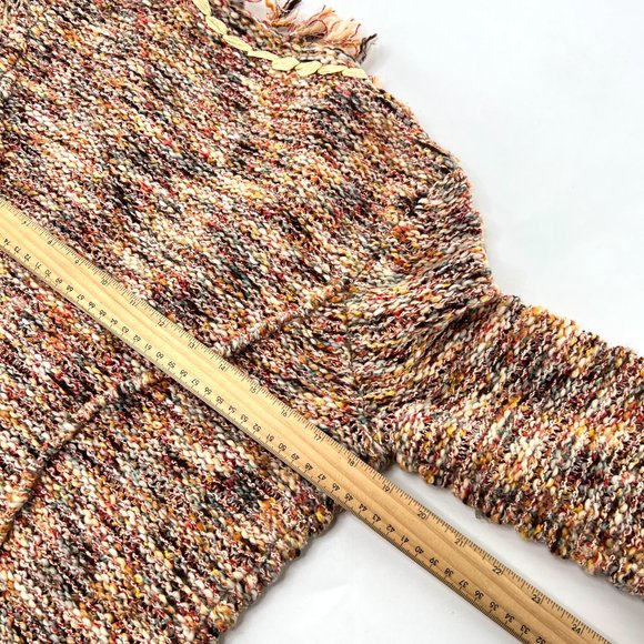 Angel of the North Jacket Womens Large Multicolor Fringe Detail Chunky Knitted - Picture 5 of 5